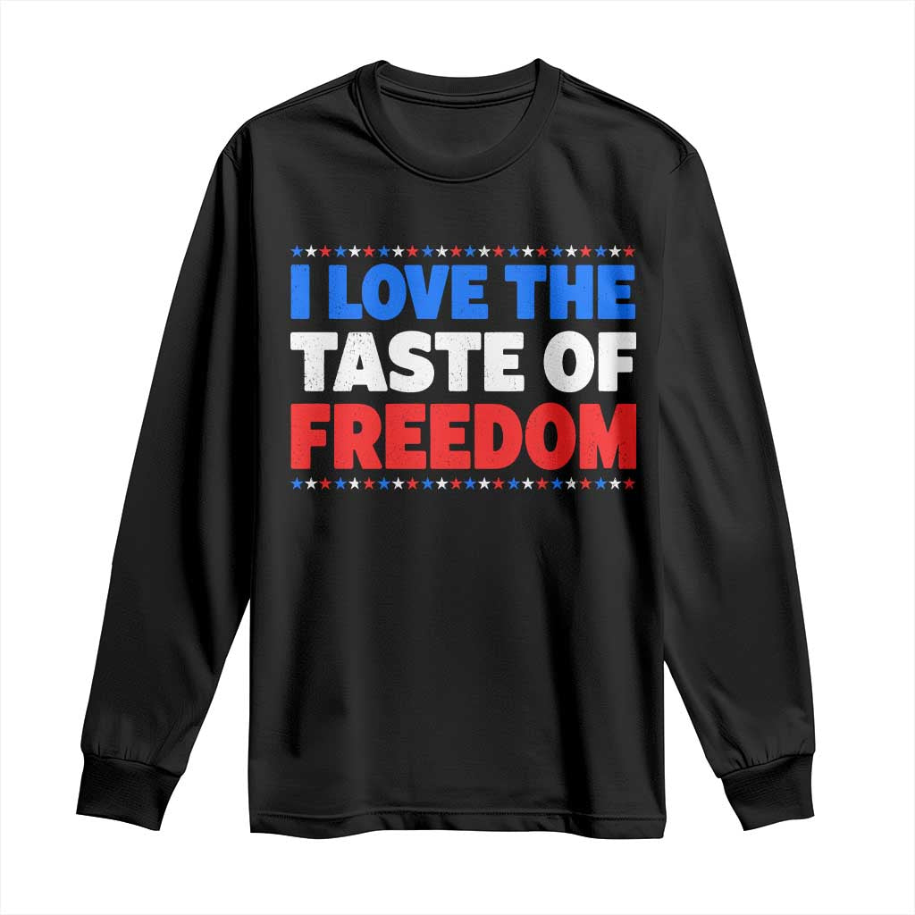 I Love The Taste Of Freedom Funny 4th of July Couple Matching Long Sleeve Shirt TS11 Black Print Your Wear