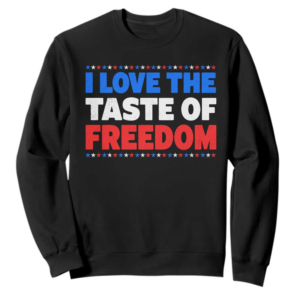 I Love The Taste Of Freedom Funny 4th of July Couple Matching Sweatshirt TS11 Black Print Your Wear