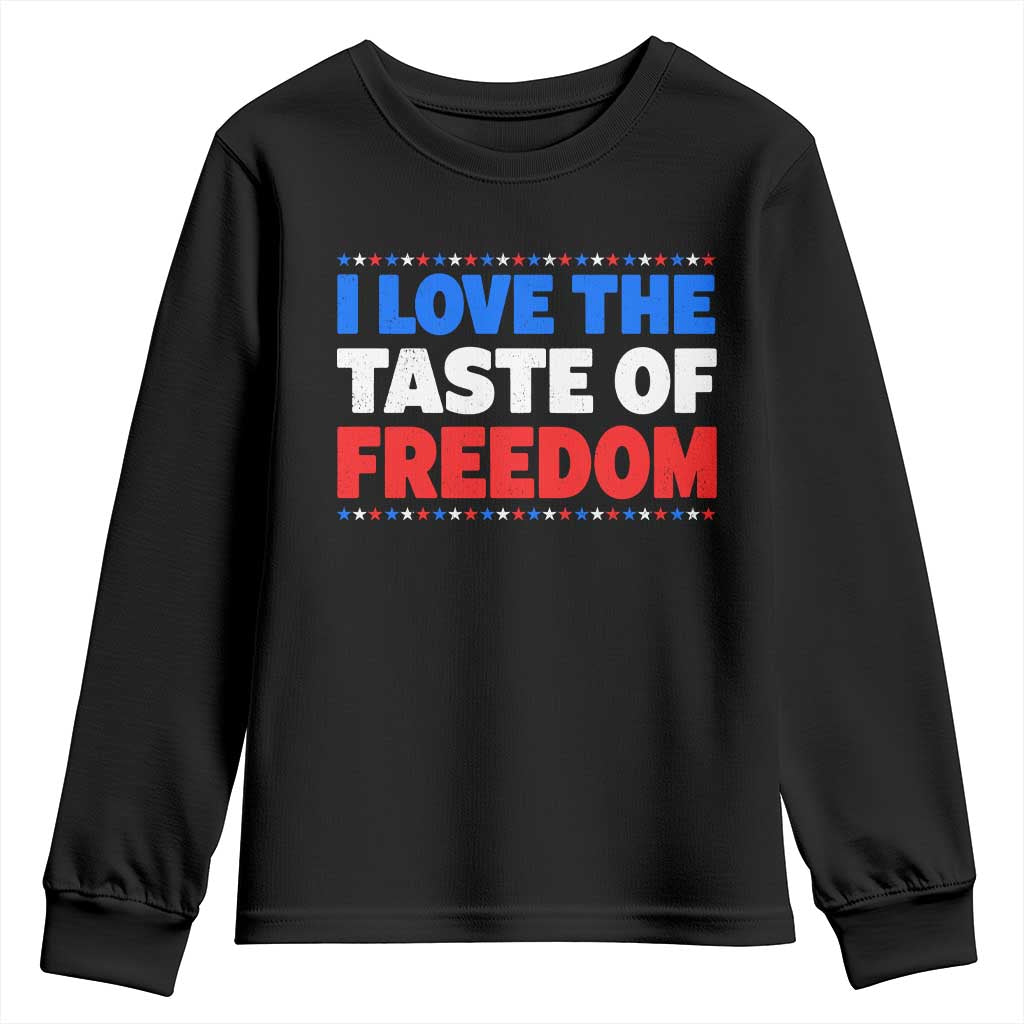 I Love The Taste Of Freedom Funny 4th of July Couple Matching Youth Sweatshirt TS11 Black Print Your Wear