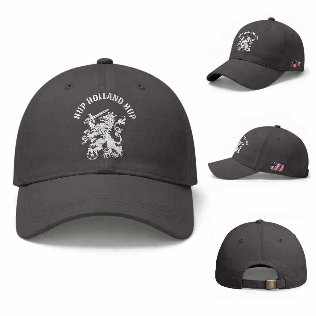 Netherlands Hup Holland Hup Dutch Lion Nederlands Fan Baseball Cap TS11 Baseball Cap Universal Fit Dark Gray Print Your Wear