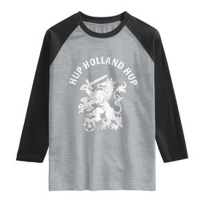 Netherlands Hup Holland Hup Dutch Lion Nederlands Fan Raglan Shirt TS11 Heather Gray Black Print Your Wear