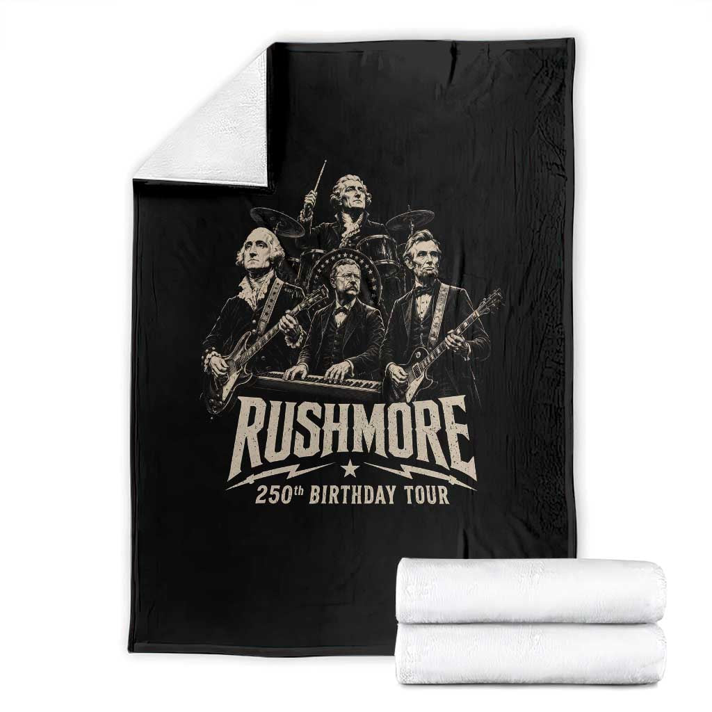 Rushmore 250th Birthday Tour Throw Blanket Funny Presidents Rockstar Music TS11 Black Print Your Wear