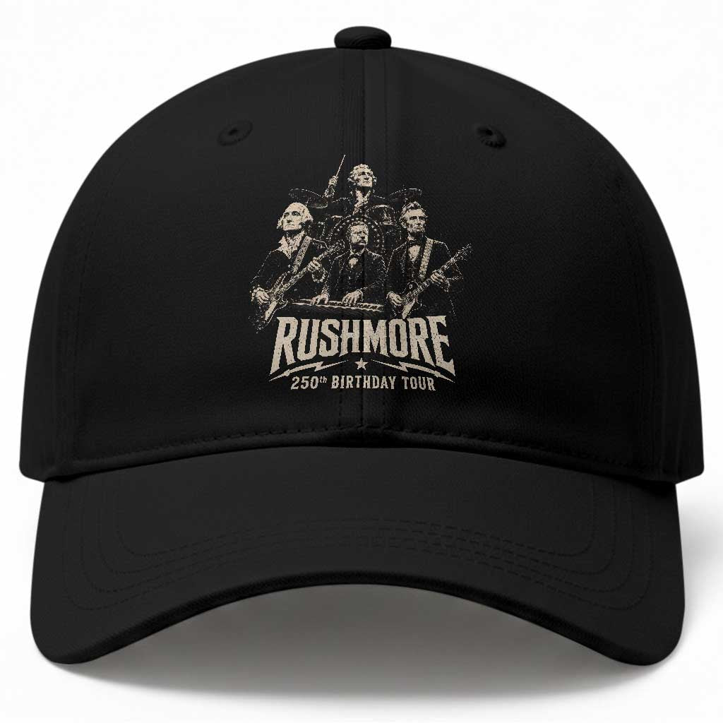 Rushmore 250th Birthday Tour Baseball Cap Funny Presidents Rockstar Music TS11 Print Your Wear