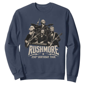 Rushmore 250th Birthday Tour Sweatshirt Funny Presidents Rockstar Music TS11 Navy Print Your Wear