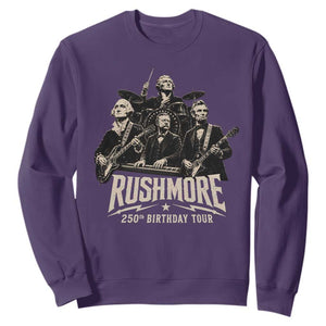 Rushmore 250th Birthday Tour Sweatshirt Funny Presidents Rockstar Music TS11 Purple Print Your Wear