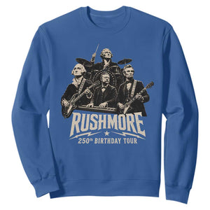 Rushmore 250th Birthday Tour Sweatshirt Funny Presidents Rockstar Music TS11 Royal Blue Print Your Wear