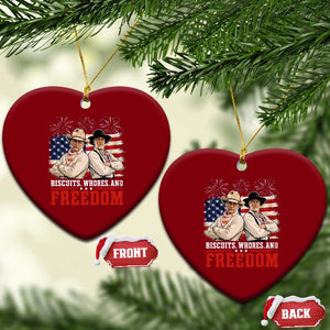 Biscuits Whores And Freedom Funny Western Cowboy 4th of July Ceramic Ornament TS11 Print Your Wear
