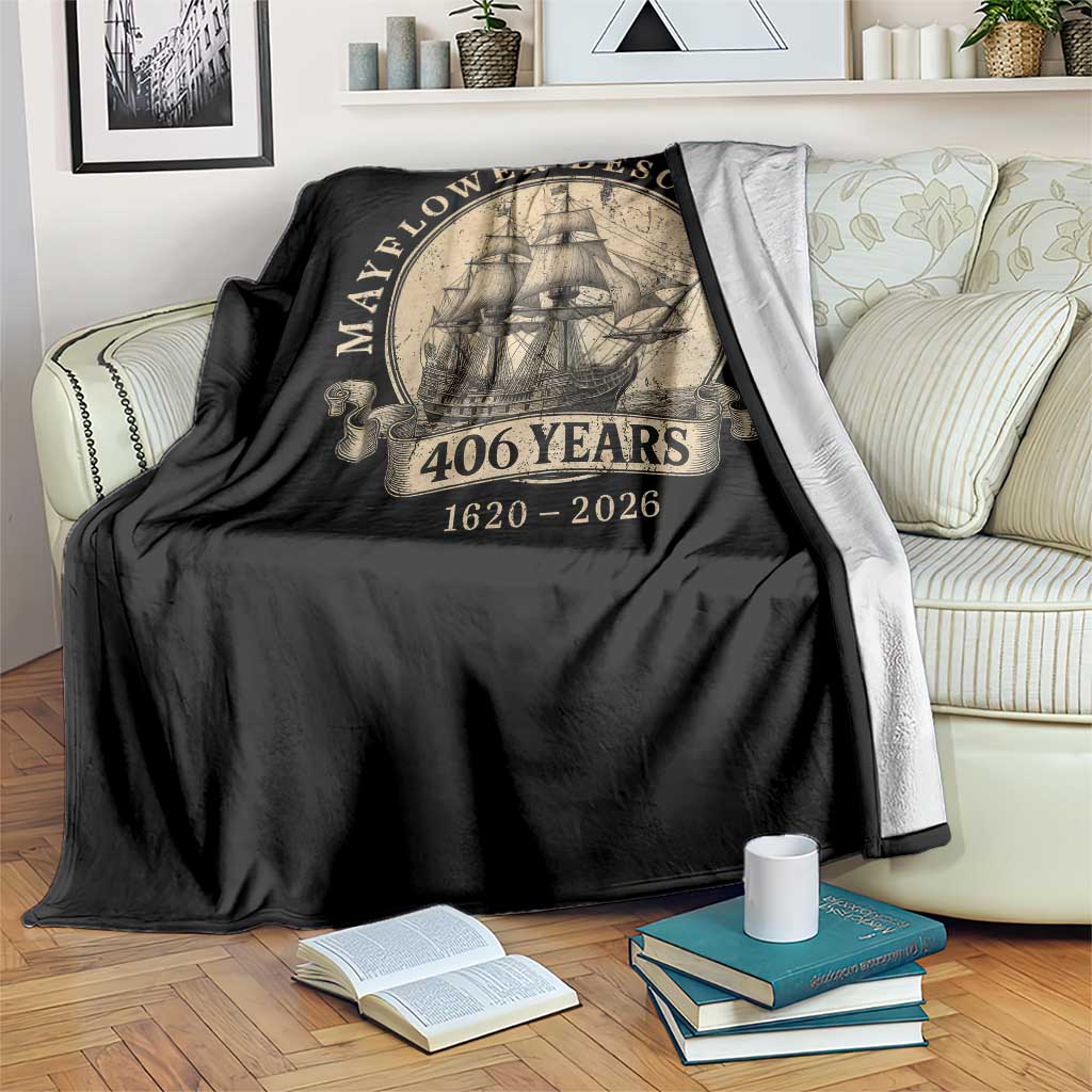 Mayflower Descendant Throw Blanket 406 Years Pilgrim Fathers Thanksgiving History TS11 Print Your Wear
