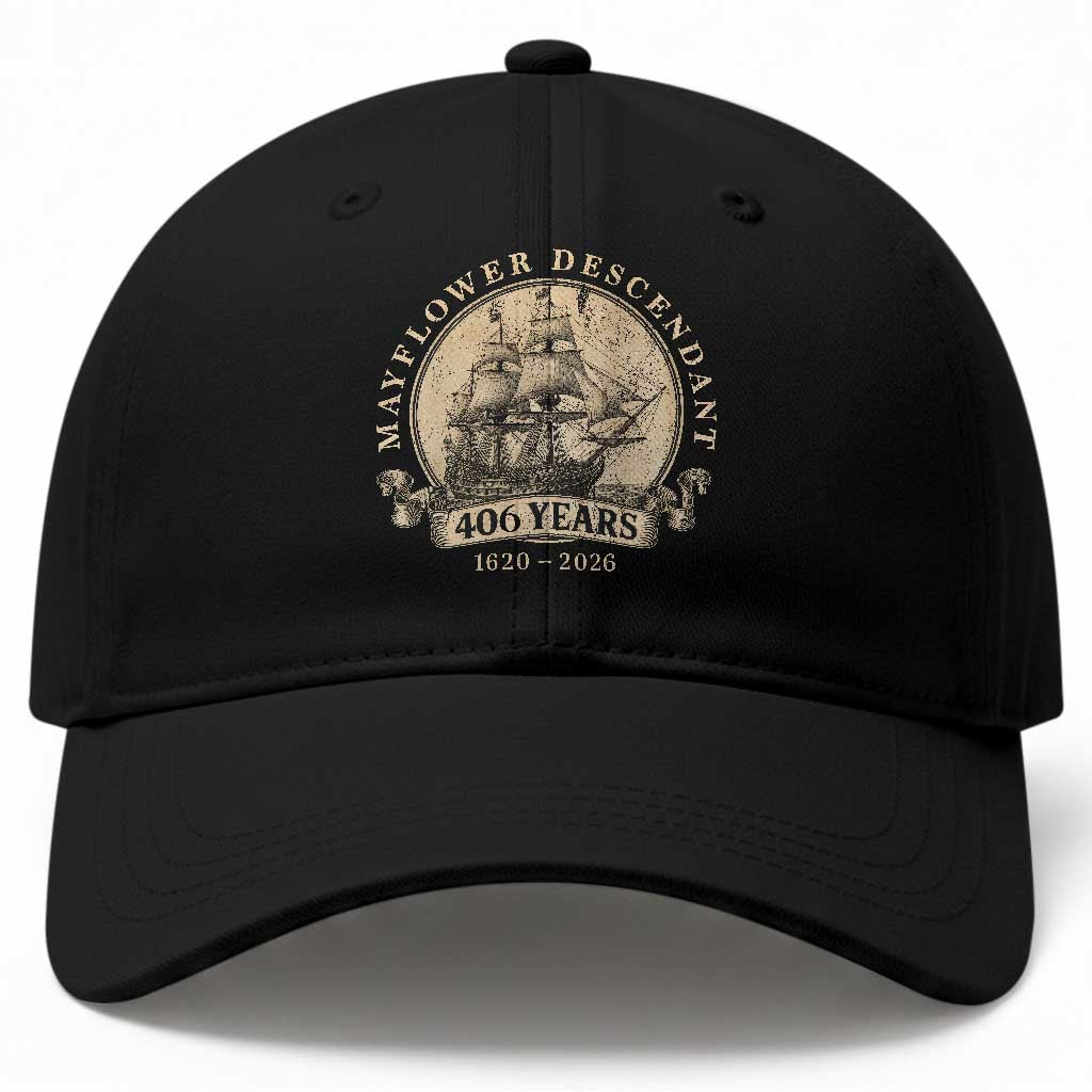 Mayflower Descendant Baseball Cap 406 Years Pilgrim Fathers Thanksgiving History TS11 Print Your Wear