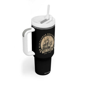 Mayflower Descendant Tumbler With Handle 406 Years Pilgrim Fathers Thanksgiving History TS11 Print Your Wear