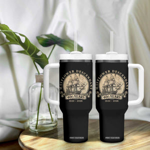 Mayflower Descendant Tumbler With Handle 406 Years Pilgrim Fathers Thanksgiving History TS11 Print Your Wear