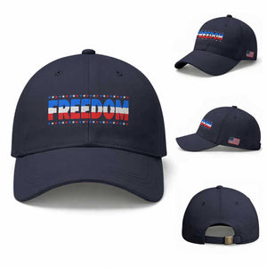 Freedom Funny 4th of July Couple Matching Baseball Cap TS11 Baseball Cap Universal Fit Navy Print Your Wear