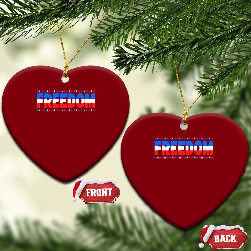 Freedom Funny 4th of July Couple Matching Ceramic Ornament TS11 Print Your Wear