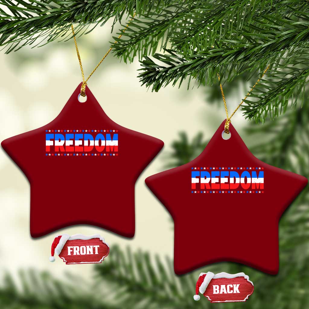 Freedom Funny 4th of July Couple Matching Ceramic Ornament TS11 Print Your Wear