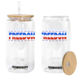 Freedom Funny 4th of July Couple Matching Glass Can TS11 Print Your Wear
