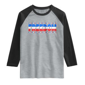 Freedom Funny 4th of July Couple Matching Raglan Shirt TS11 Heather Gray Black Print Your Wear