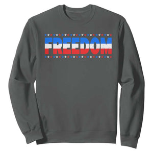 Freedom Funny 4th of July Couple Matching Sweatshirt TS11 Dark Heather Print Your Wear