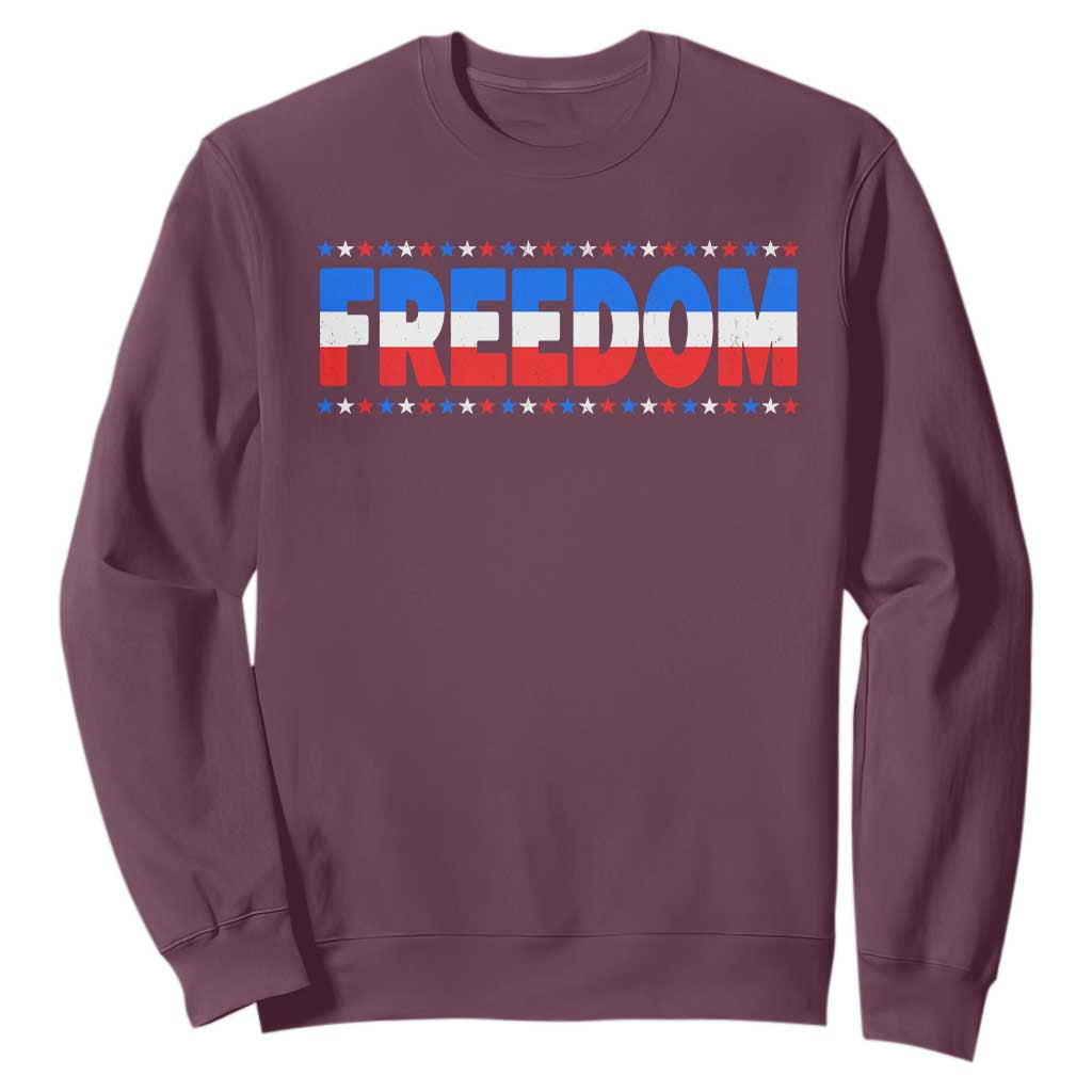 Freedom Funny 4th of July Couple Matching Sweatshirt TS11 Maroon Print Your Wear