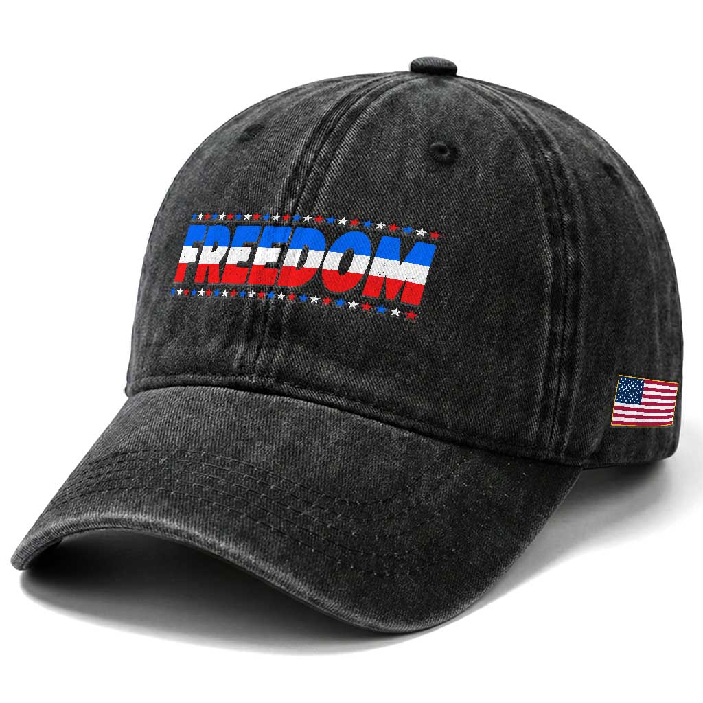 Freedom Funny 4th of July Couple Matching Washed Cotton Baseball Cap TS11 Print Your Wear