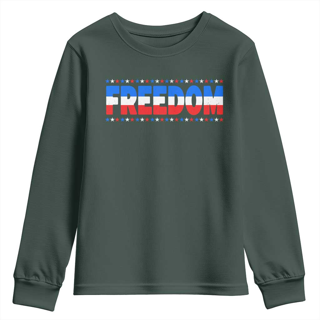 Freedom Funny 4th of July Couple Matching Youth Sweatshirt TS11 Dark Forest Green Print Your Wear