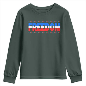 Freedom Funny 4th of July Couple Matching Youth Sweatshirt TS11 Dark Forest Green Print Your Wear