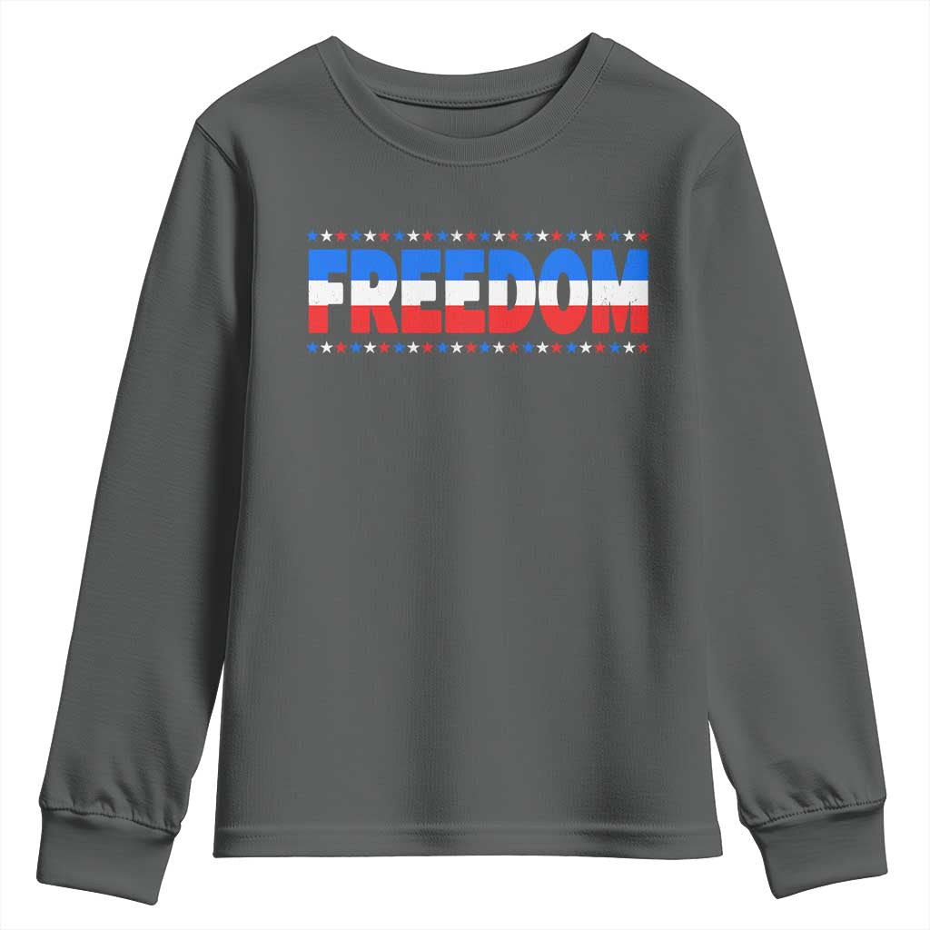 Freedom Funny 4th of July Couple Matching Youth Sweatshirt TS11 Dark Heather Print Your Wear