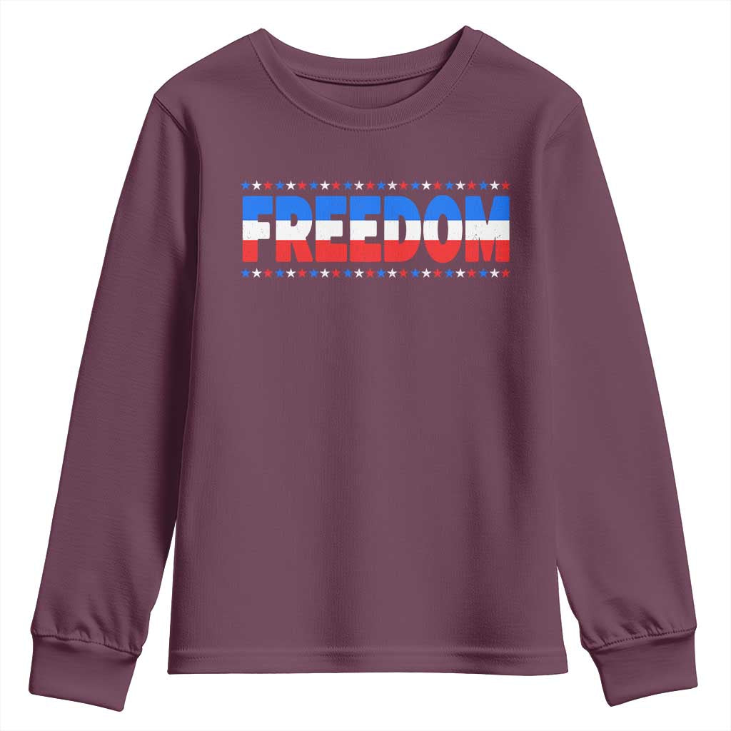 Freedom Funny 4th of July Couple Matching Youth Sweatshirt TS11 Maroon Print Your Wear