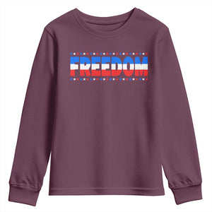 Freedom Funny 4th of July Couple Matching Youth Sweatshirt TS11 Maroon Print Your Wear