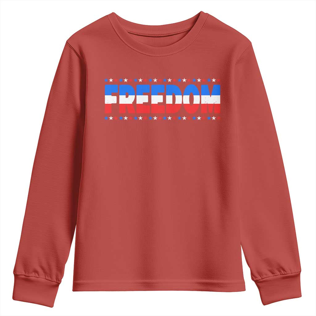 Freedom Funny 4th of July Couple Matching Youth Sweatshirt TS11 Red Print Your Wear