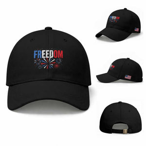 Freedom Funny 4th of July Couple Matching Baseball Cap US Fireworks TS11 Baseball Cap Universal Fit Black Print Your Wear