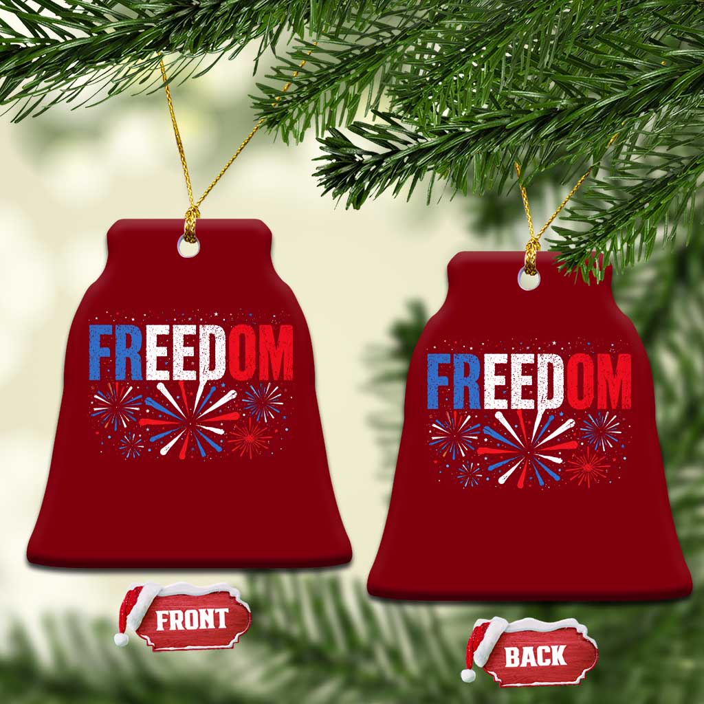 Freedom Funny 4th of July Couple Matching Ceramic Ornament US Fireworks TS11 Print Your Wear