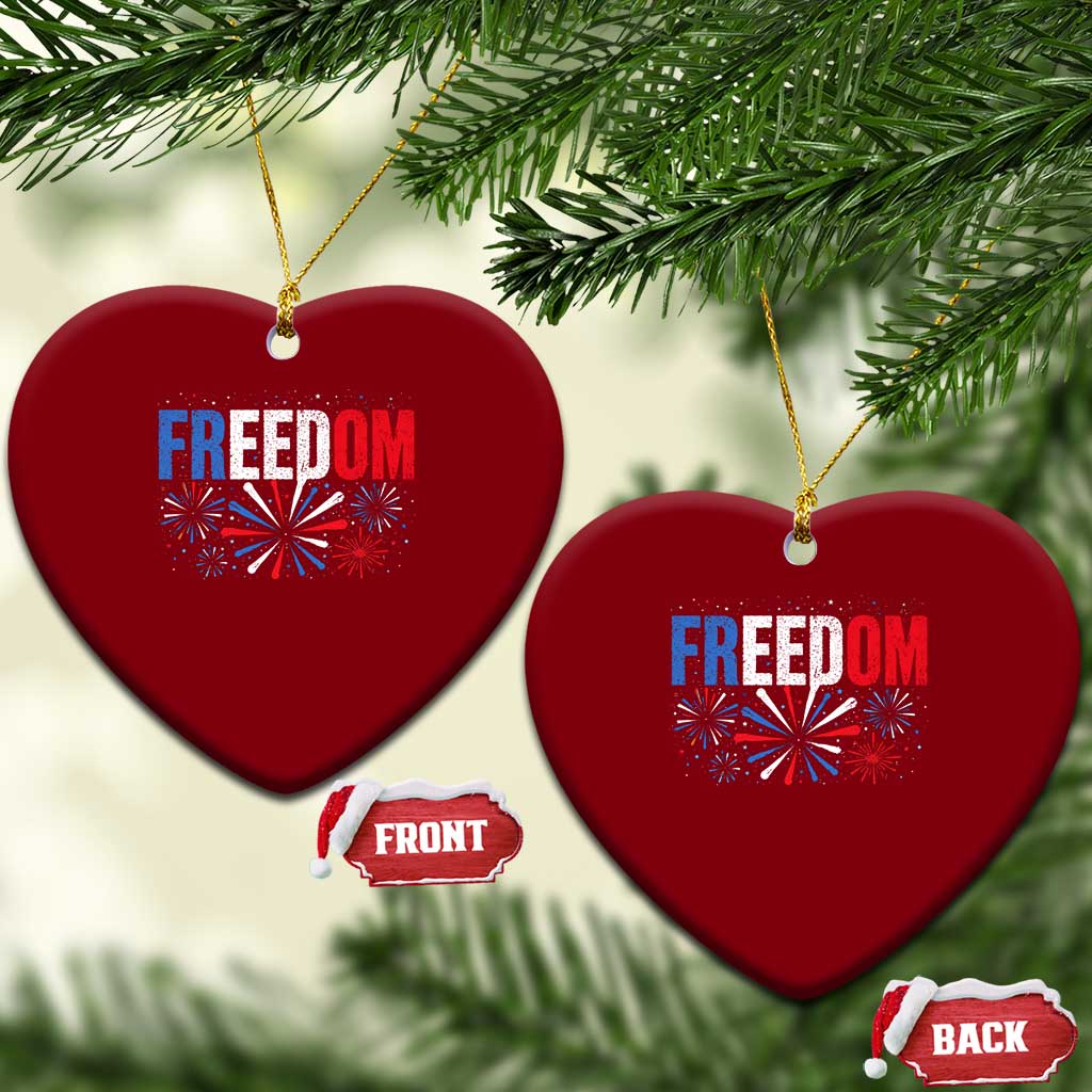 Freedom Funny 4th of July Couple Matching Ceramic Ornament US Fireworks TS11 Print Your Wear