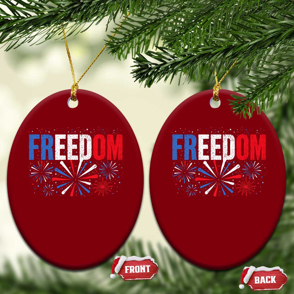 Freedom Funny 4th of July Couple Matching Ceramic Ornament US Fireworks TS11 Print Your Wear
