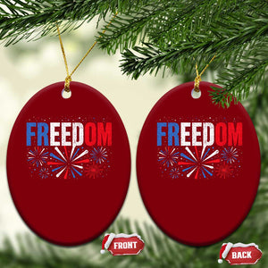 Freedom Funny 4th of July Couple Matching Ceramic Ornament US Fireworks TS11 Print Your Wear