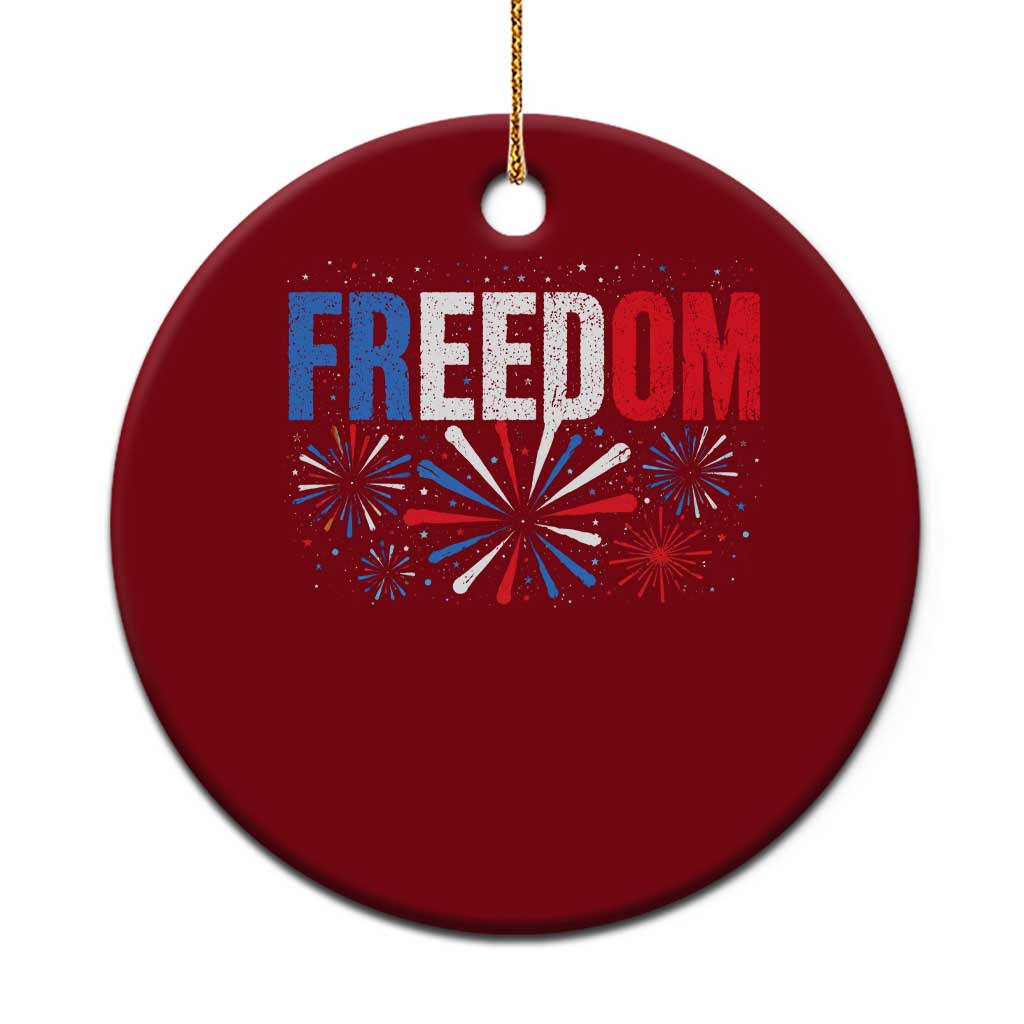 Freedom Funny 4th of July Couple Matching Ceramic Ornament US Fireworks TS11 1pc Red Print Your Wear