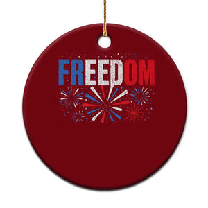 Freedom Funny 4th of July Couple Matching Ceramic Ornament US Fireworks TS11 1pc Red Print Your Wear
