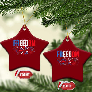 Freedom Funny 4th of July Couple Matching Ceramic Ornament US Fireworks TS11 Print Your Wear