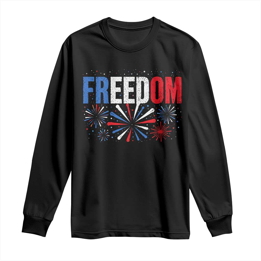 Freedom Funny 4th of July Couple Matching Long Sleeve Shirt US Fireworks TS11 Black Print Your Wear