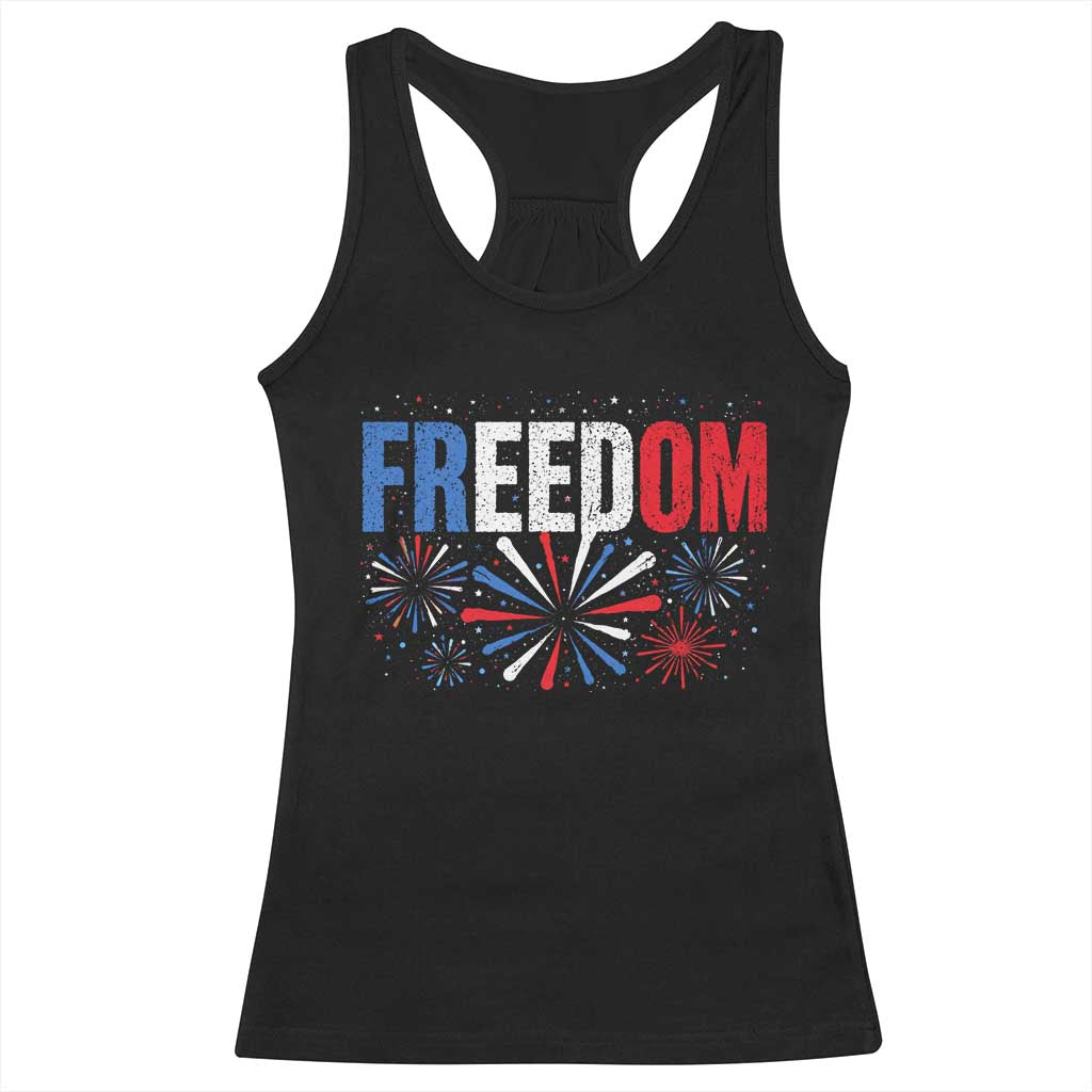 Freedom Funny 4th of July Couple Matching Racerback Tank Top US Fireworks TS11 Black Print Your Wear