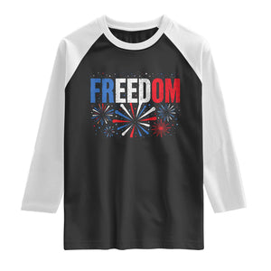 Freedom Funny 4th of July Couple Matching Raglan Shirt US Fireworks TS11 Black White Print Your Wear
