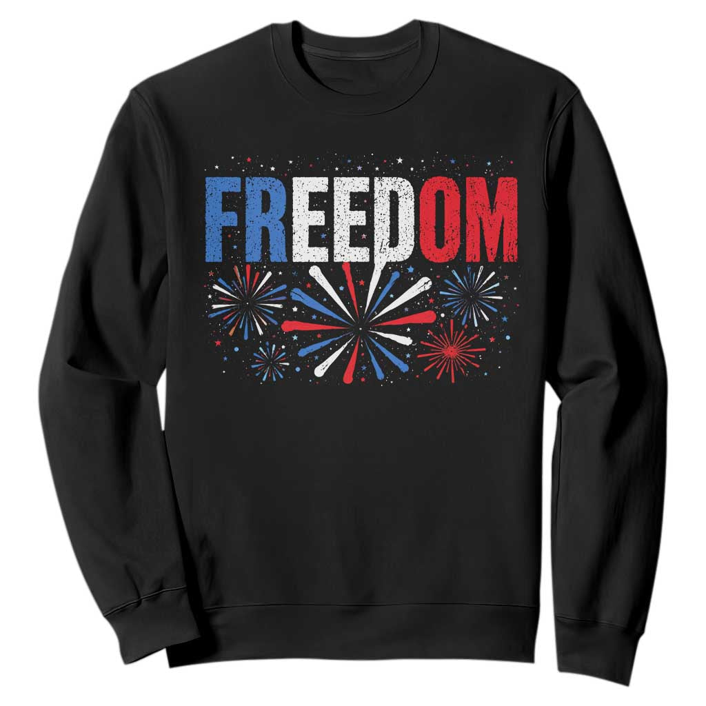 Freedom Funny 4th of July Couple Matching Sweatshirt US Fireworks TS11 Black Print Your Wear