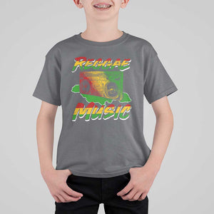 Reggae Music T Shirt For Kid Rastafari Rasta Jamaica Boombox TS11 Charcoal Print Your Wear