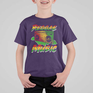 Reggae Music T Shirt For Kid Rastafari Rasta Jamaica Boombox TS11 Purple Print Your Wear