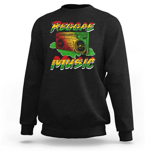 Reggae Music Sweatshirt Rastafari Rasta Jamaica Boombox TS11 Black Print Your Wear