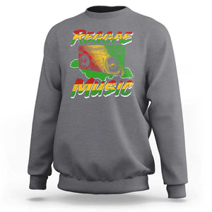 Reggae Music Sweatshirt Rastafari Rasta Jamaica Boombox TS11 Charcoal Print Your Wear