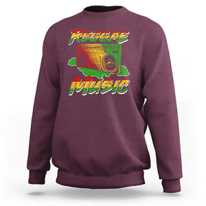 Reggae Music Sweatshirt Rastafari Rasta Jamaica Boombox TS11 Maroon Print Your Wear