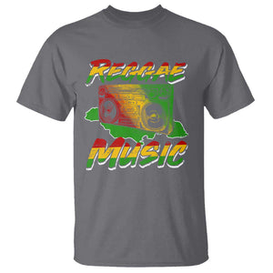 Reggae Music T Shirt Rastafari Rasta Jamaica Boombox TS11 Charcoal Print Your Wear