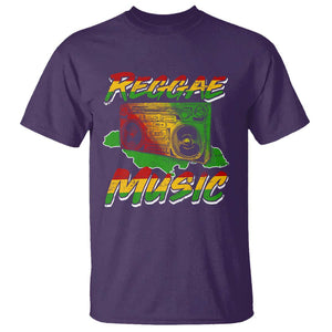 Reggae Music T Shirt Rastafari Rasta Jamaica Boombox TS11 Purple Print Your Wear