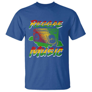 Reggae Music T Shirt Rastafari Rasta Jamaica Boombox TS11 Royal Blue Print Your Wear