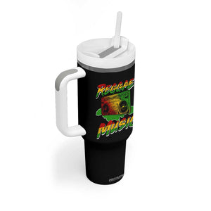 Reggae Music Tumbler With Handle Rastafari Rasta Jamaica Boombox TS11 Print Your Wear